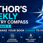 Book discoverability strategy infographic covering audio discovery, book descriptions, wide launches, and AI clarity.